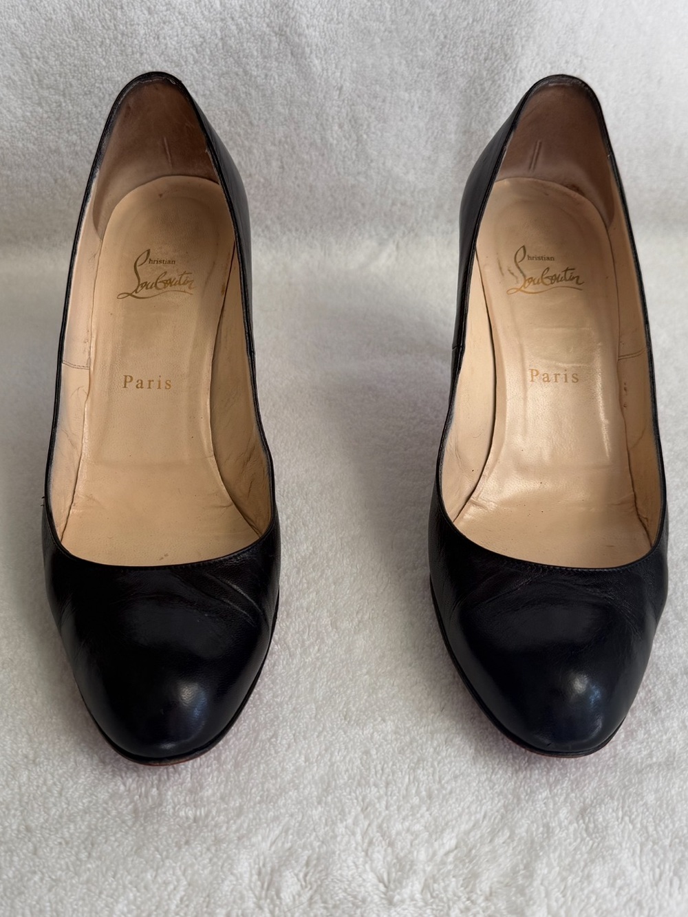 Christian Louboutin Simple Pump 85 Black Leather Heels EU 41